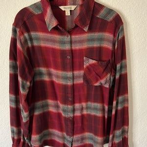 Decree Burgundy Plaid Button Down Shirt